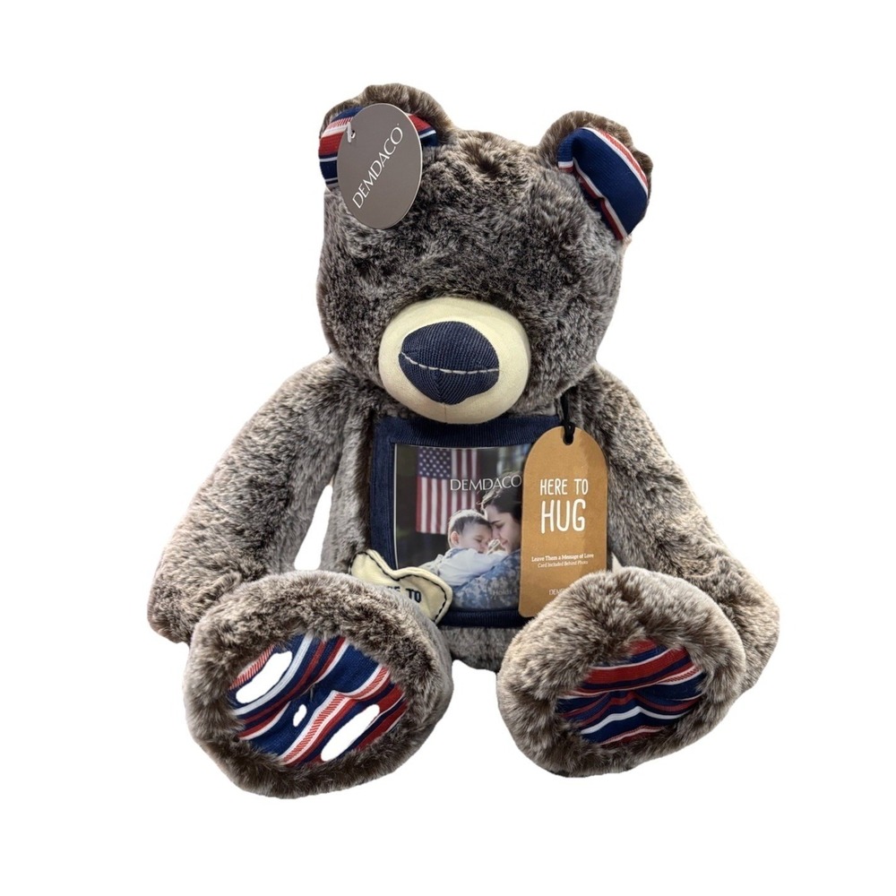 New Military Here To Hug Photo 12" Plush Stuffed Bear USA Deployment